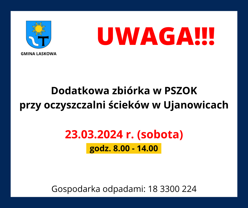 Dodatkowa zbiórka w PSZOK w Ujanowicach